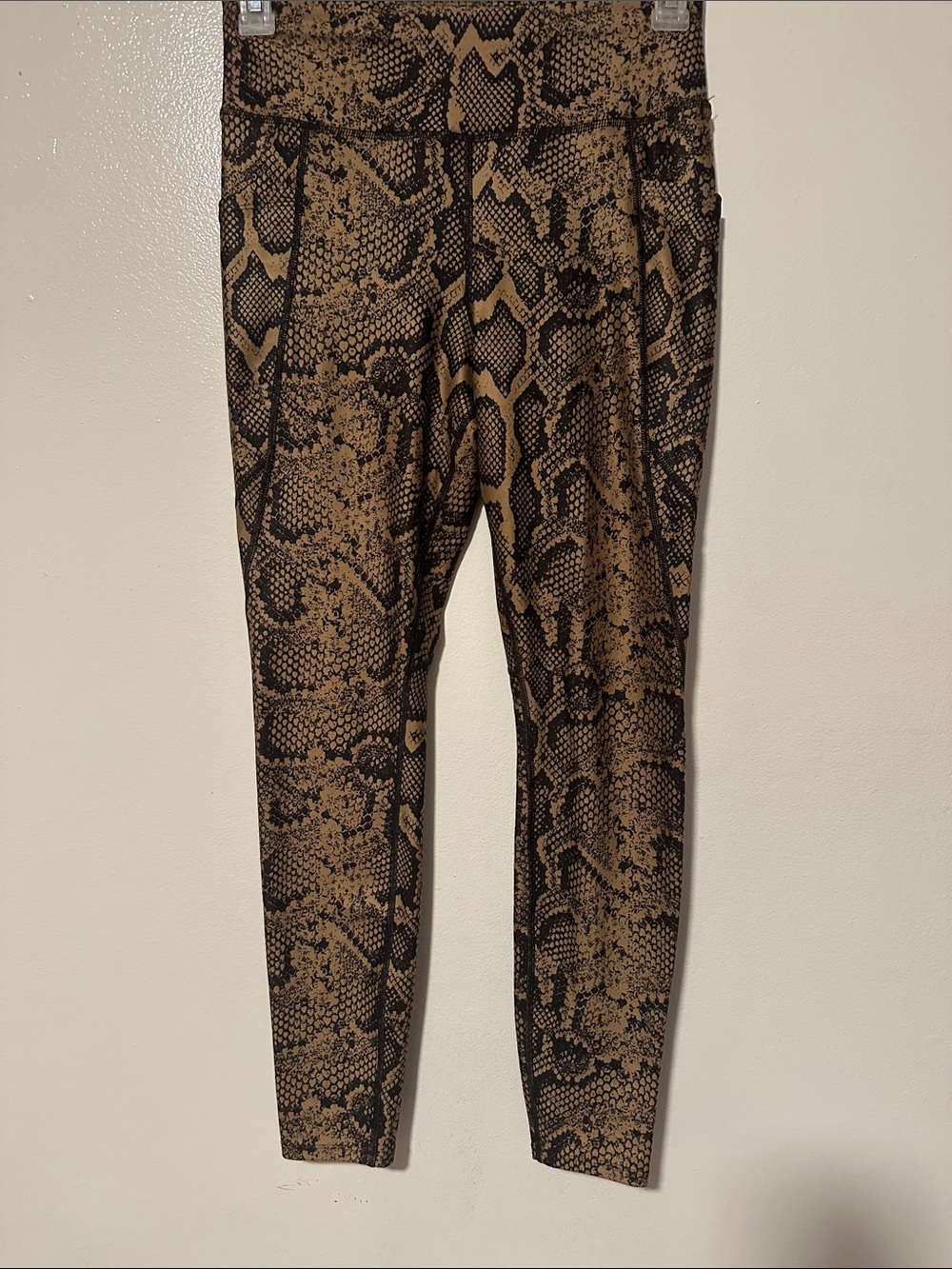 Athleta Snake-Print High Waist Leggings in Brown and Black